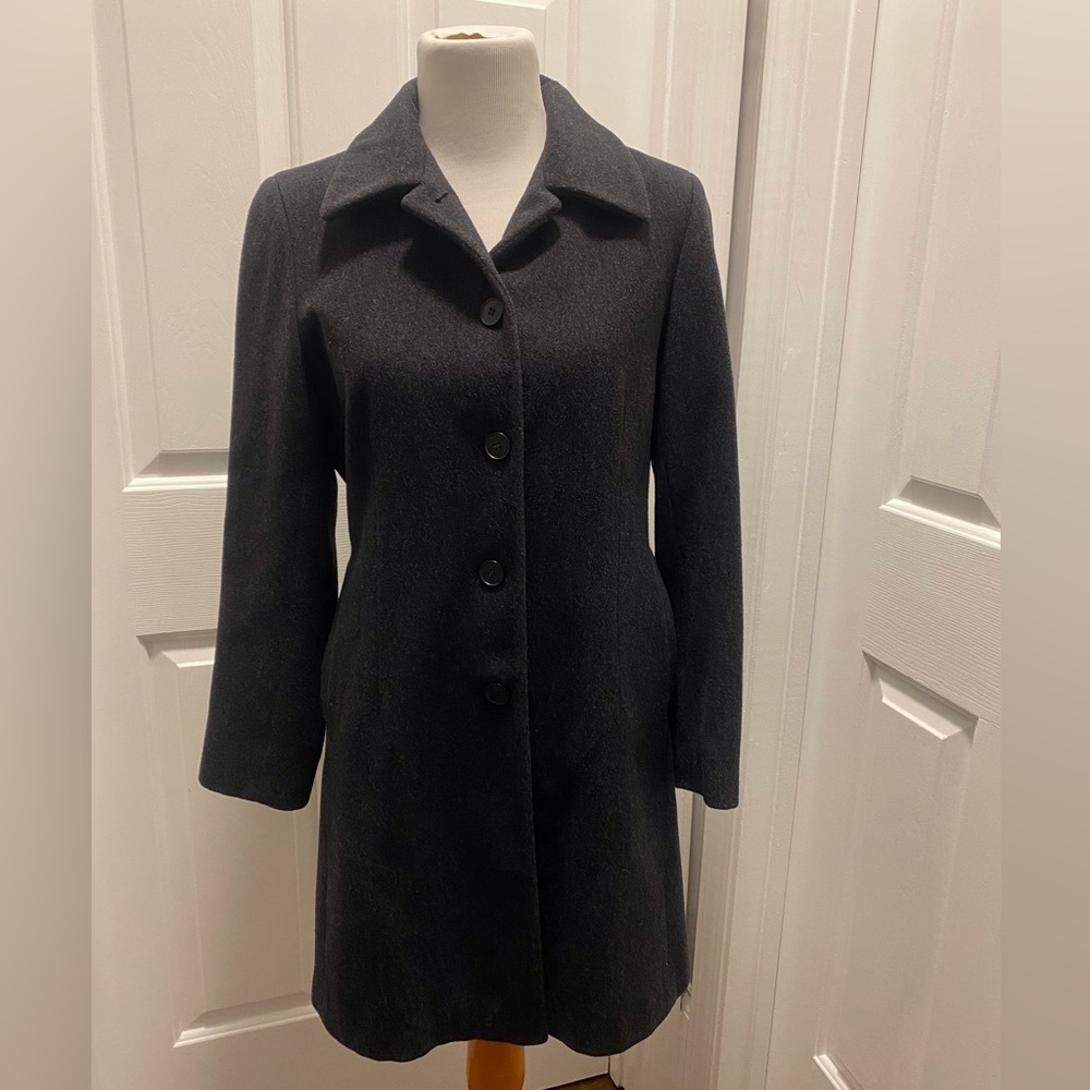 Anne Klein Black wool coat size 8P